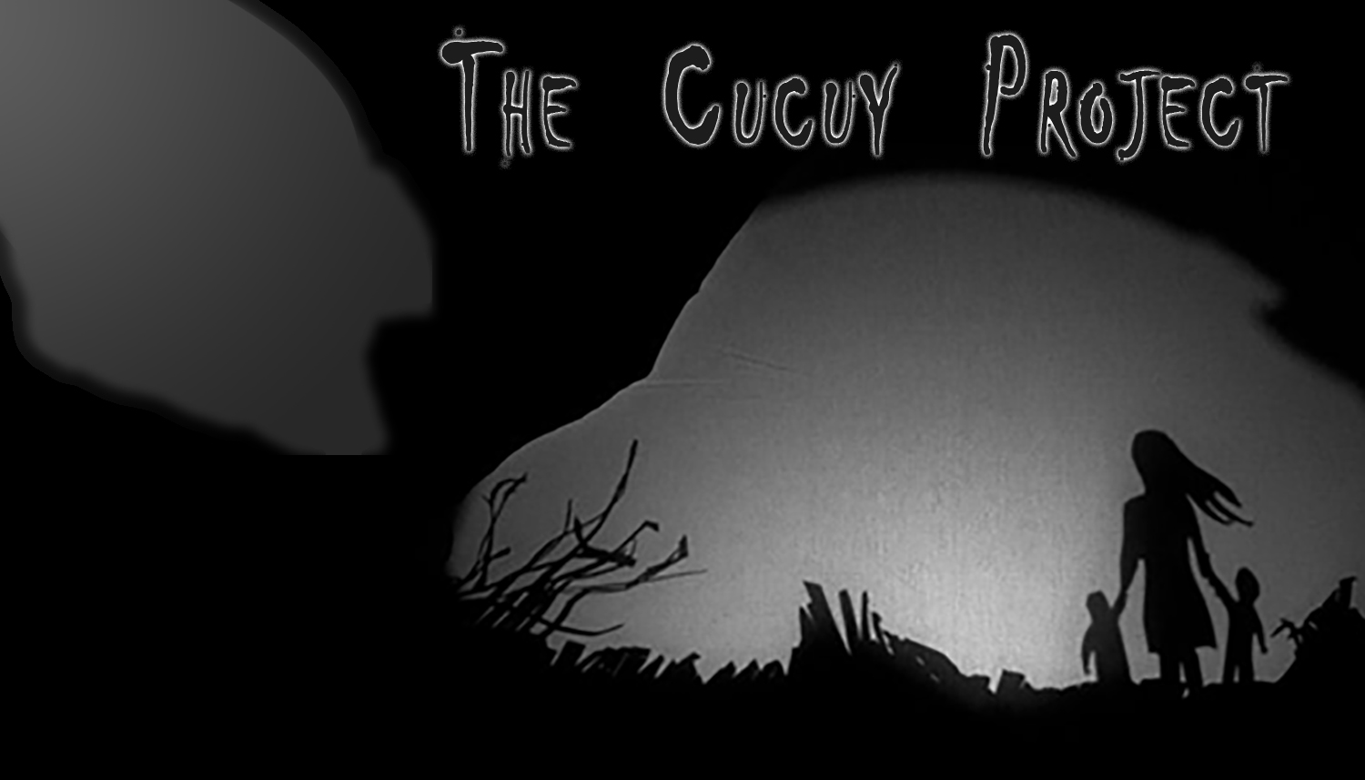 Shadow puppets of La Llorona and children
